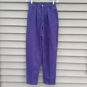 Vintage purple & black check mom jeans 80s Palmetto USA made
